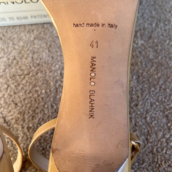 MANOLO BLAHNIK CHAOS 70 LEATHER SANDALS SIZE IT41 - Picture 7 of 10